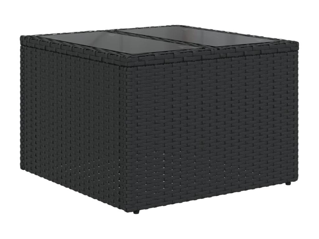 11-piece garden furniture set with cushions, black resin wicker, 72656KYFT