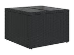 11-piece garden furniture set with cushions, black resin wicker, 72656KYFT