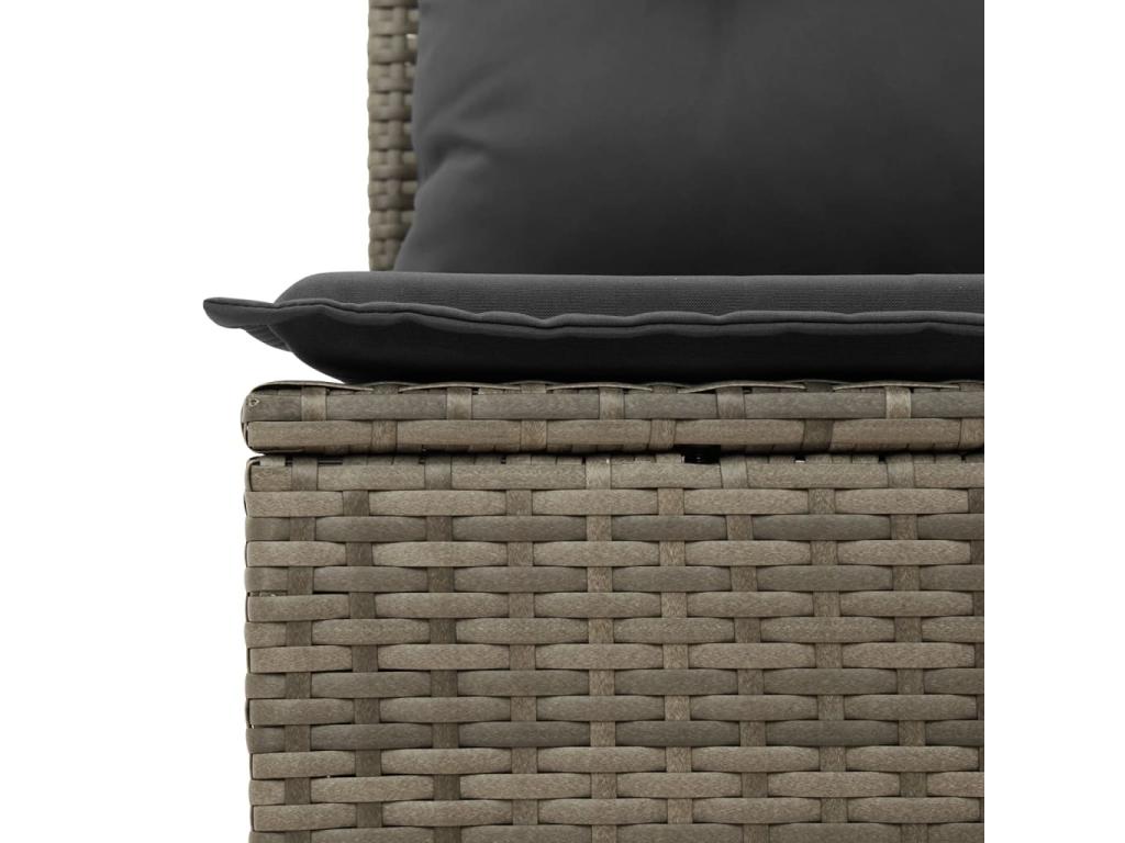 11-piece garden furniture set with grey resin wicker cushions 80120SHEZ