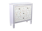 Wooden and glass chest of drawers with 4 drawers, 80x30x81 cm, 23875YTRH