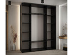 Sunmeub 4 Sliding Door Wardrobe 235.2/200/45 3 Doors Black/White/Silver 86499HCTV