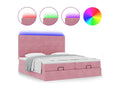 Sunmeub bed frame with pink velvet mattress 200x200 cm 29912KFDP