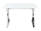 ATTICA Dining Table, White, 120 cm x 70 cm, Safety Glass, 84791WBJD