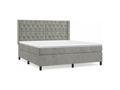Sunmeub bed base and mattress, light grey, 160x200 cm, velvet, 01138RKLO