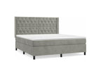 Sunmeub bed base and mattress, light grey, 160x200 cm, velvet, 01138RKLO