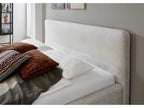 Upholstered adult bed 140x200cm with beige fabric headboard -L- 160 xW- 218 xH- 105cm 04789PRPL