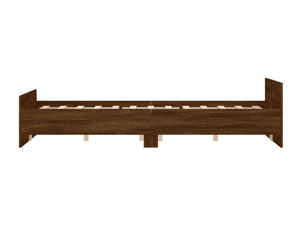 Bed frame without mattress, brown oak, 150x200 cm, 75159IXVV