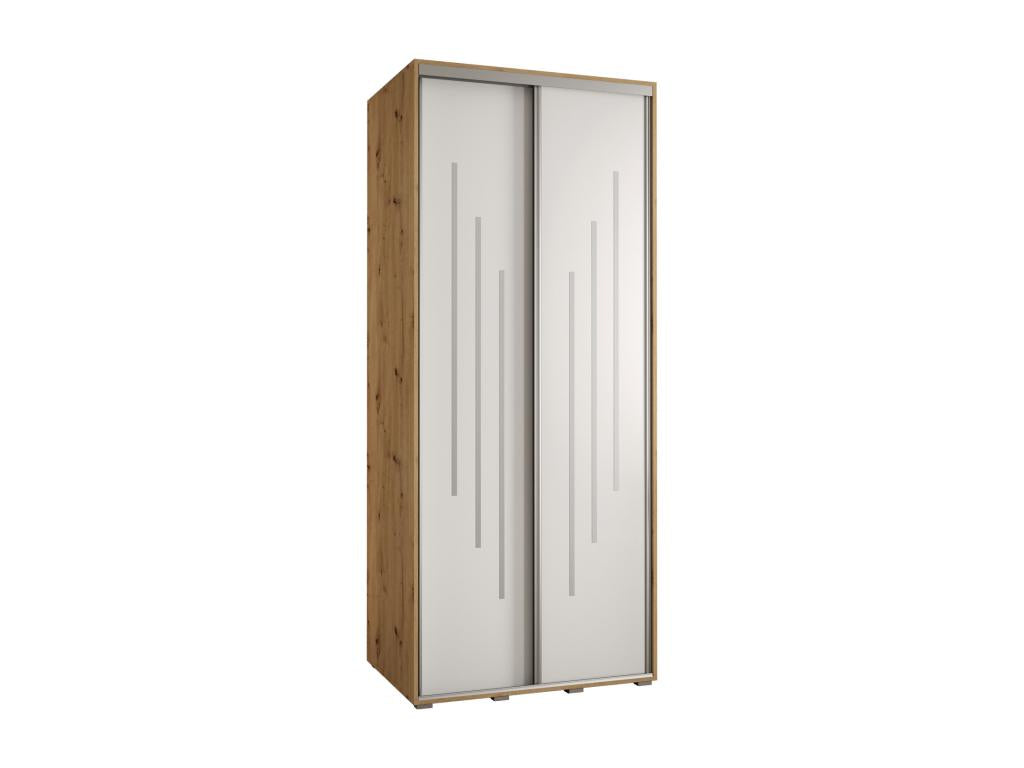 Sunmeub 8 Sliding Door Wardrobe 235.2/100/60 2 Doors Sunmeub/White/Silver 32815XIUB