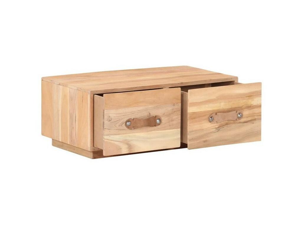 Mooth 90cm Light Reclaimed Wood Coffee Table with 2 Drawers 38504PUZD