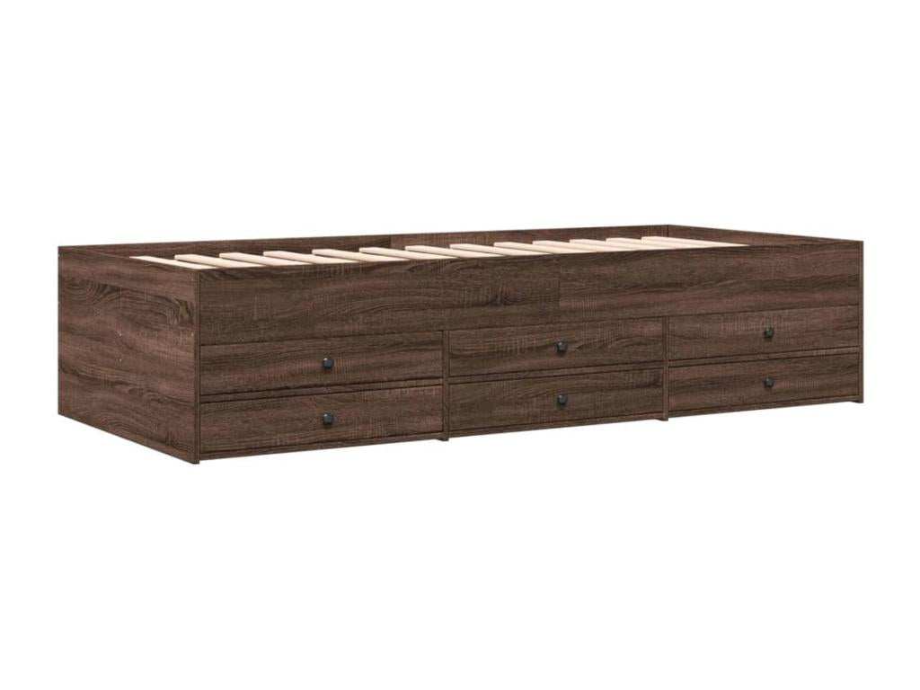 Daybed with drawers, no mattress, brown oak, 100x200 cm, 01991DMGH