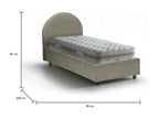 Homeboisstore Single Bed, Storage Bed with Fabric Upholstery, Made in Italy, Front Opening, Includes 80x190 cm Mattress, Homeboisstore 25114USGE