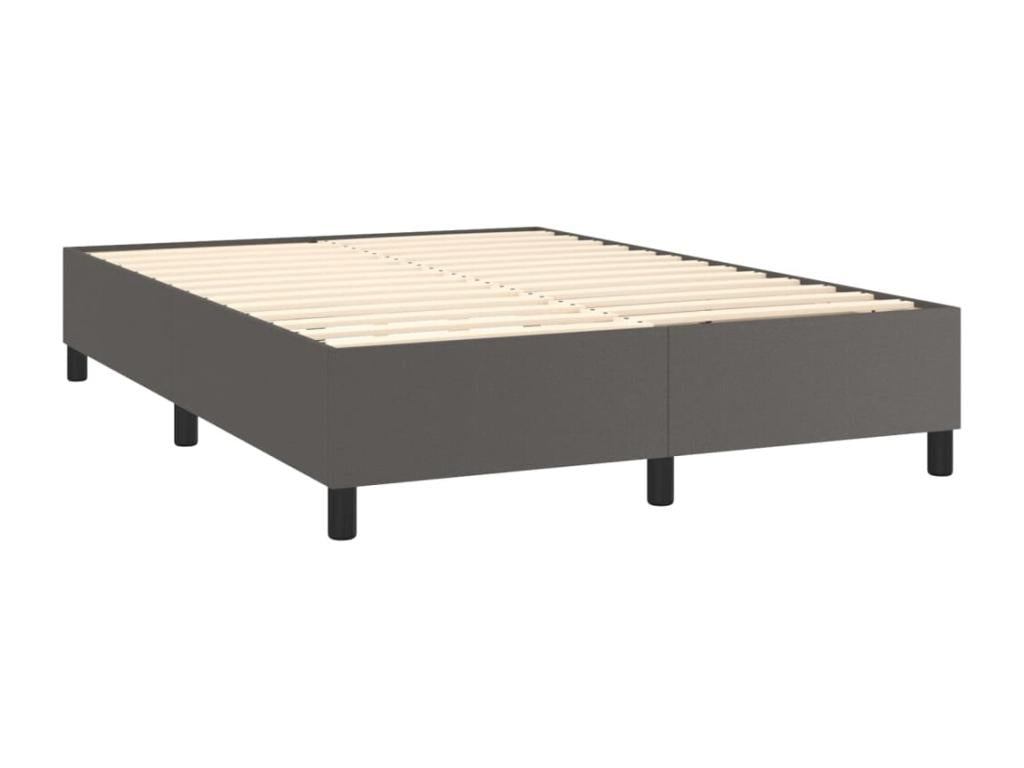 Sunmeub bed base with mattress, Grey, 140x190 cm, Faux Leather, 07990PRXD