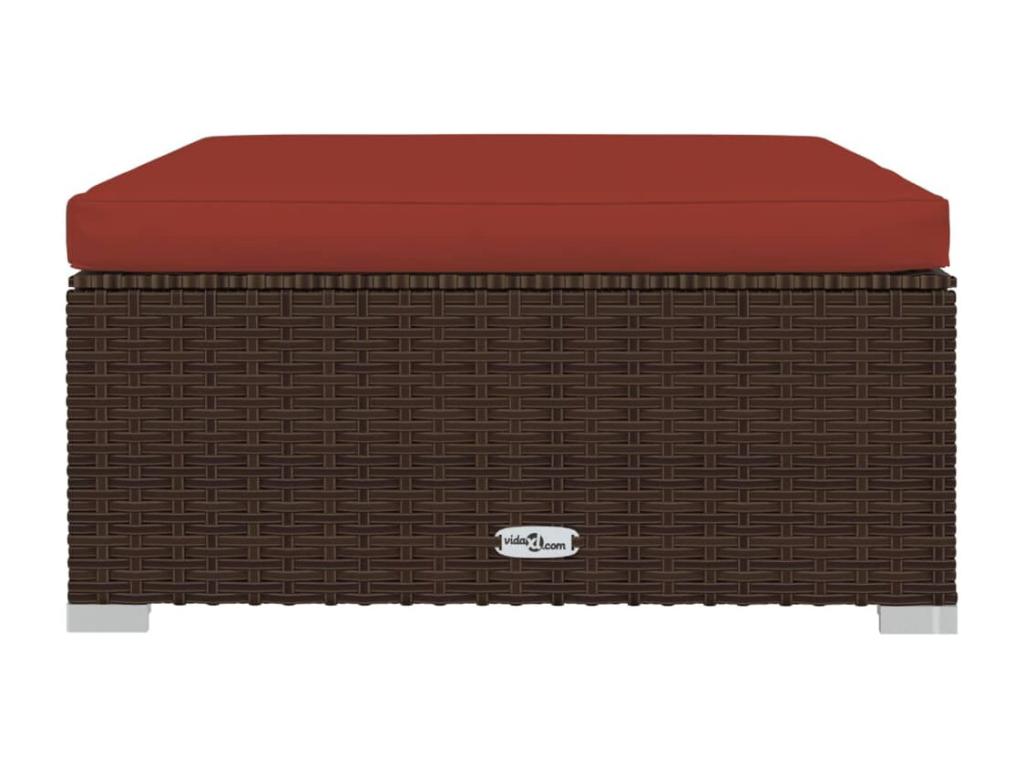10-piece garden furniture set with cushions, brown woven resin, 70840GESP