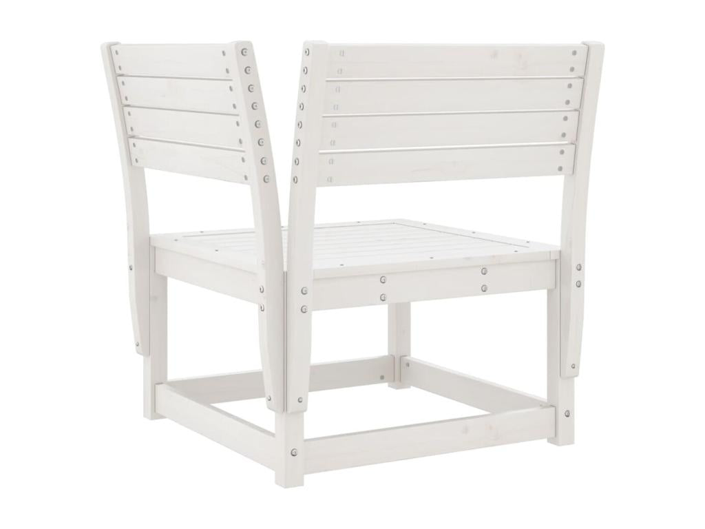 6-piece garden furniture set, white, solid pine wood, 42037YQEH