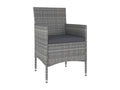 5-piece garden furniture set, grey wicker resin, 04114AUJP