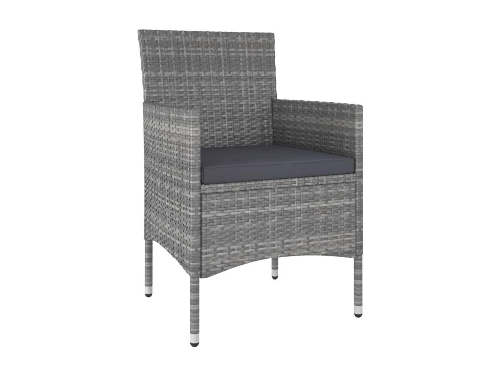 5-piece garden furniture set, grey wicker resin, 04114AUJP