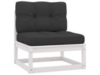 12-piece garden furniture set with cushions, white, solid pine wood, 5 92685GHHQ