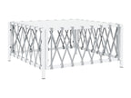 6-piece garden furniture set with cushions, white steel, 48330SNIK