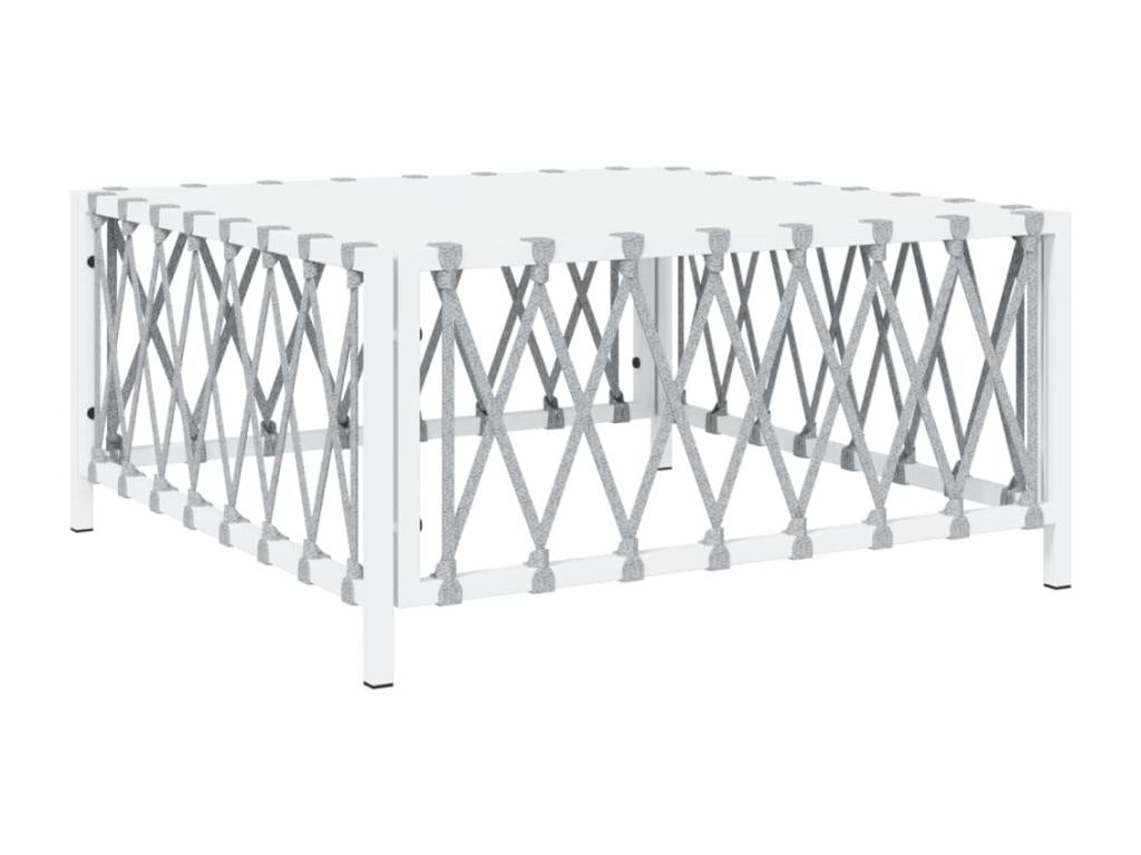 6-piece garden furniture set with cushions, white steel, 48330SNIK