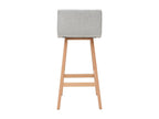 Sunmeub grey fabric and wood bar stools, set of 2, Sunmeub 41161XGUN