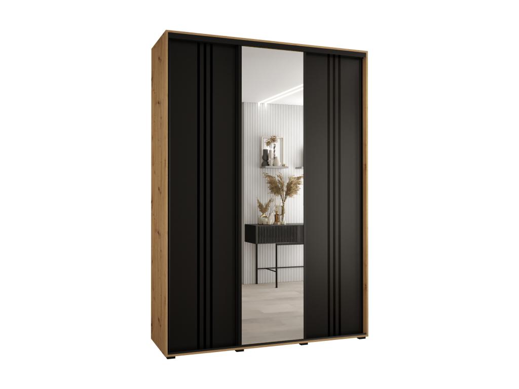 Sunmeub 7 Sliding Door Wardrobe 235.2/180/60 3 Doors Sunmeub/Black/Black 85757ZTME