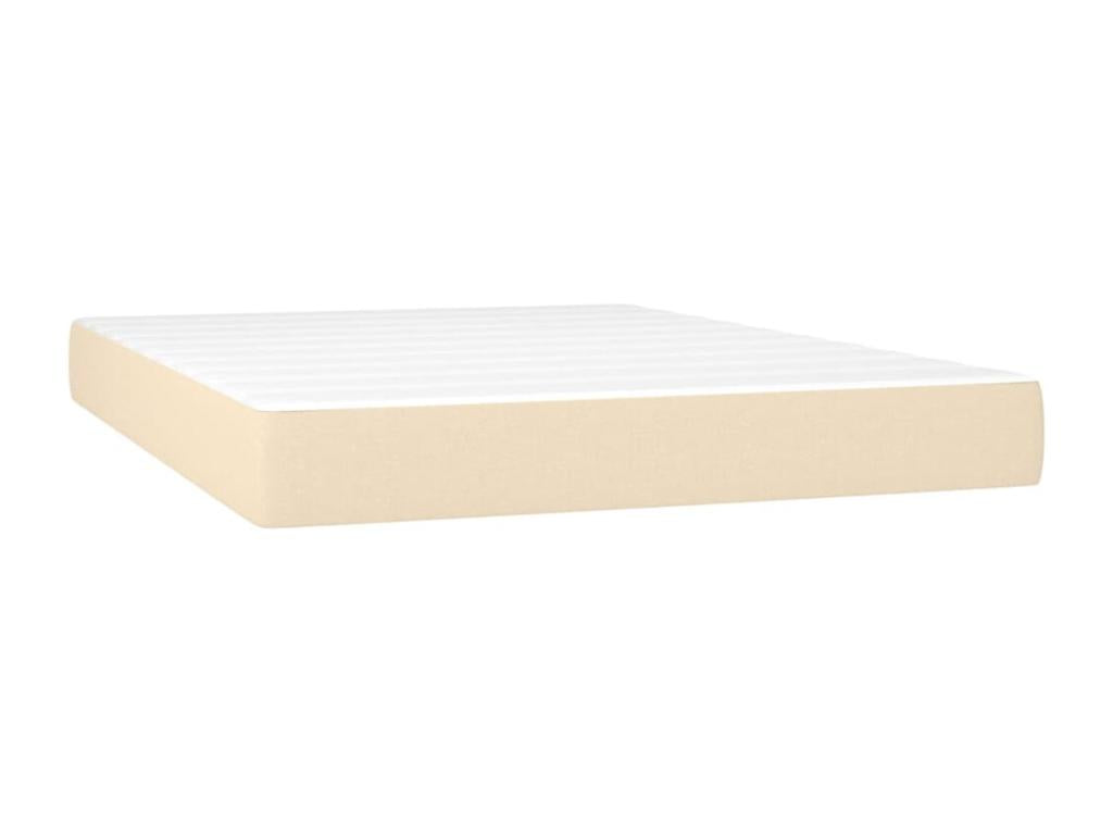 Homeboisstore bed base with LED mattress, Cream, 140x200 cm, Fabric, 43400ZMUH