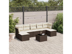 8-piece garden furniture set with brown resin wicker cushions 49508CYFO