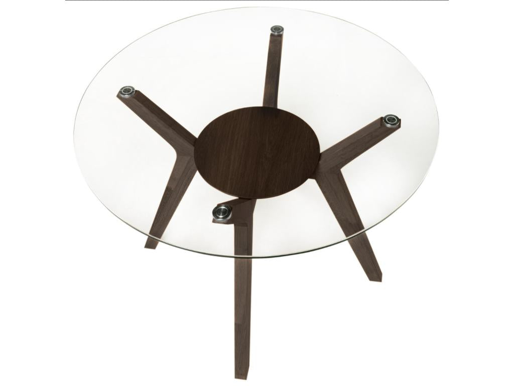 Homeboisstore round table in oak or walnut – Homeboisstore perfect for charm and natural style – Brown color – Diameter 100 cm 87217IGXC