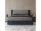 Upholstered storage bed 160x200 cm, Labirinto 09 fabric, Rosal blue, 39887WLEN