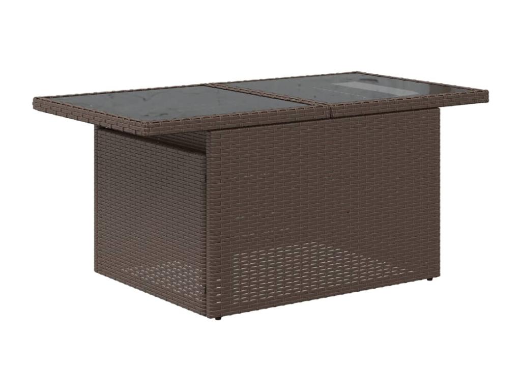 5-piece garden furniture set with cushions, brown wicker resin, 99761ERWS