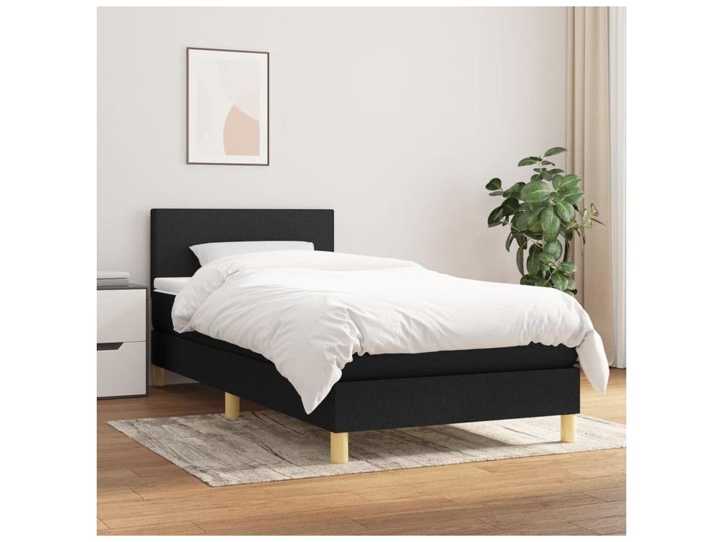 Sunmeub bed base and mattress, black, 80x200 cm, fabric, 08663TZUN