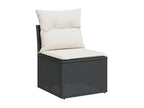 8-piece garden furniture set with cushions, black resin wicker, 22546VWVY