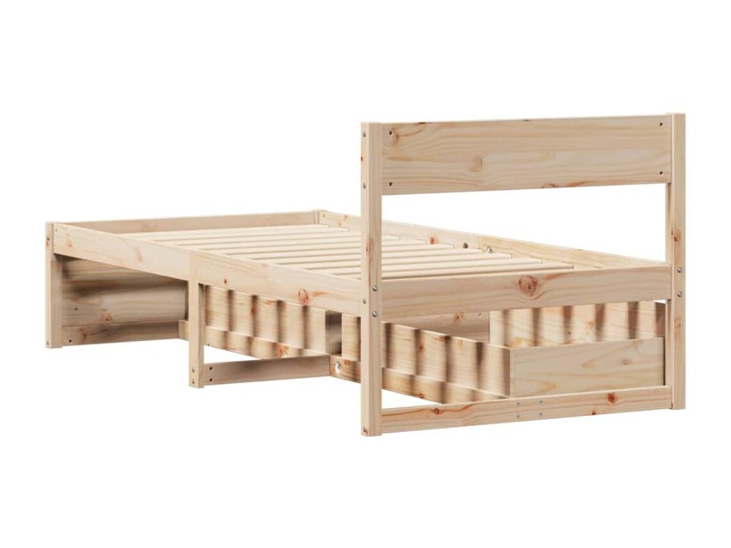Bed frame without mattress 90x190 cm solid pine wood 47135MNIH