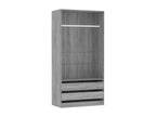 Sunmeub Grey Wardrobe 100x50x200 cm Engineered Wood 73681GGWG