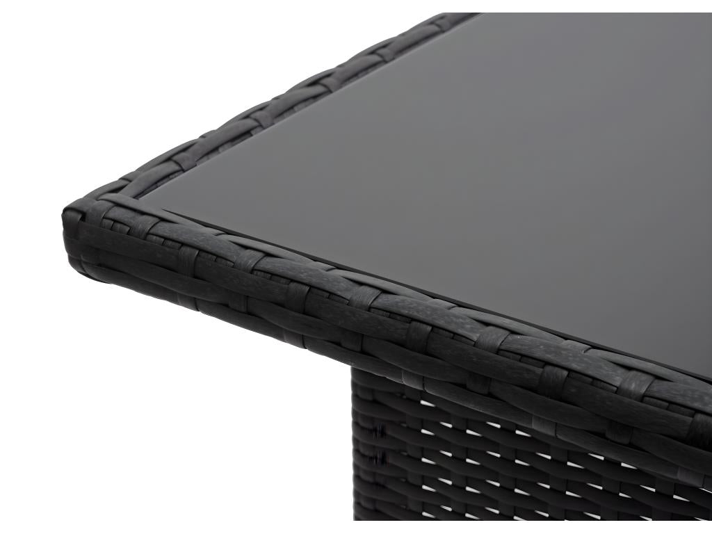 Sunmeub-G16 Poly Rattan Table, Garden Dining Table, 112x60cm - Black 90830RKYR
