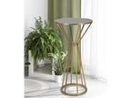 Round gold-tone metal table with mirrored top, 50x100 cm, 71653BWET