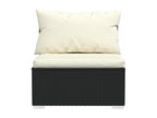 6-piece garden furniture set with cushions, black wicker resin, 19 22453NXQJ