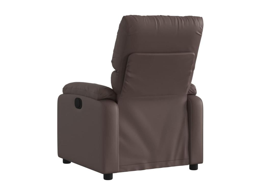 Brown Faux Leather Reclining Armchair 82473VNOZ