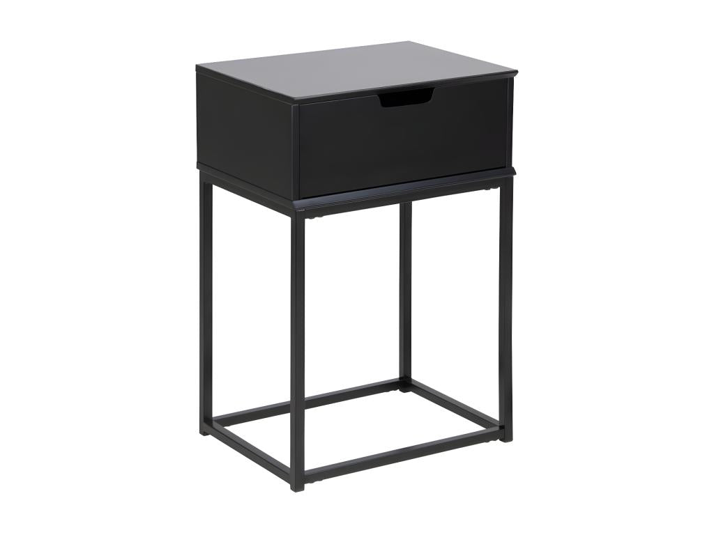 Sunmeub - 1-Drawer Wooden Bedside Table - Black 00352AAQA