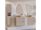 Sunmeub Cashmere and White 140cm Vanity Unit with 4 Drawers and Countertop 10682WETA