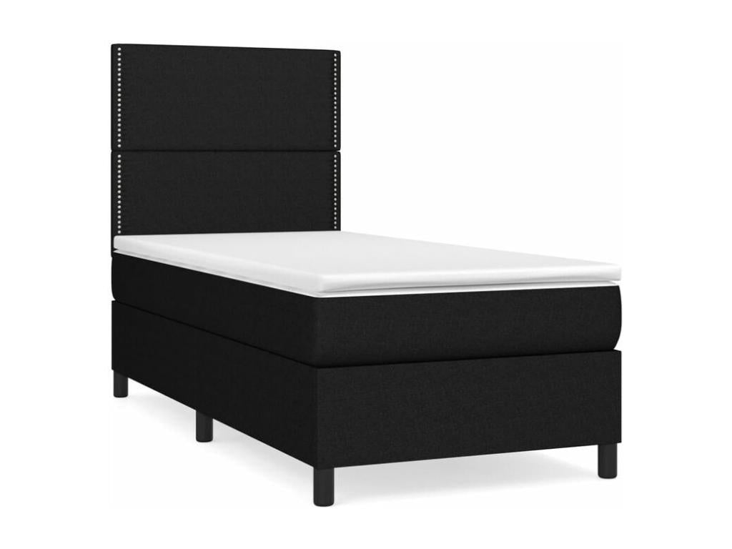 Sunmeub bed base with mattress, black, 90x200 cm, fabric, 71564MDFZ