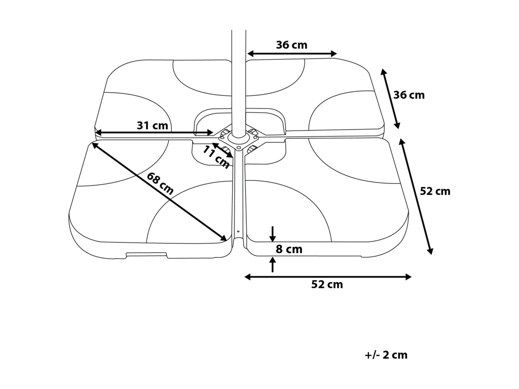 Homeboisstore Black Square Parasol Base 9 kg 57118ZXUR