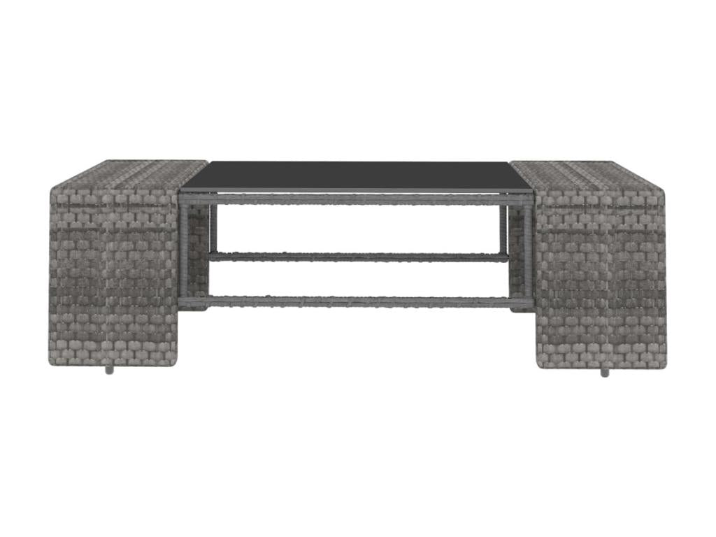 5-piece garden furniture set, grey wicker resin, 2 56137KUEO