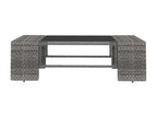 5-piece garden furniture set, grey wicker resin, 2 56137KUEO