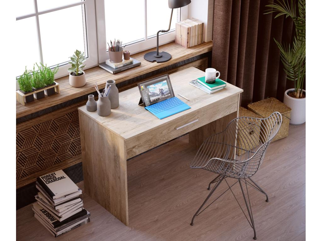 Sunmeub desk with 1 large drawer, 110x56x81 cm, oak, Sunmeub 59531QSOW