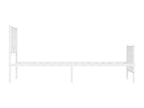 Metal bed frame with headboard and footboard, white, 100x190 cm, 71390AHSH