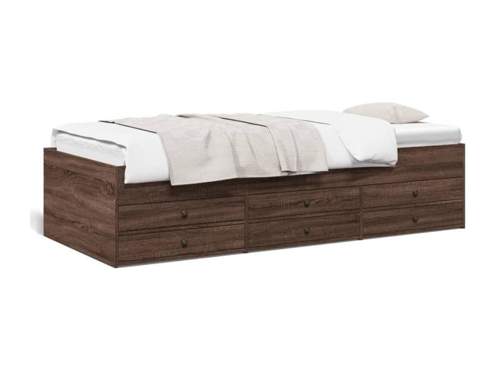Daybed with drawers, no mattress, brown oak, 100x200 cm, 01991DMGH