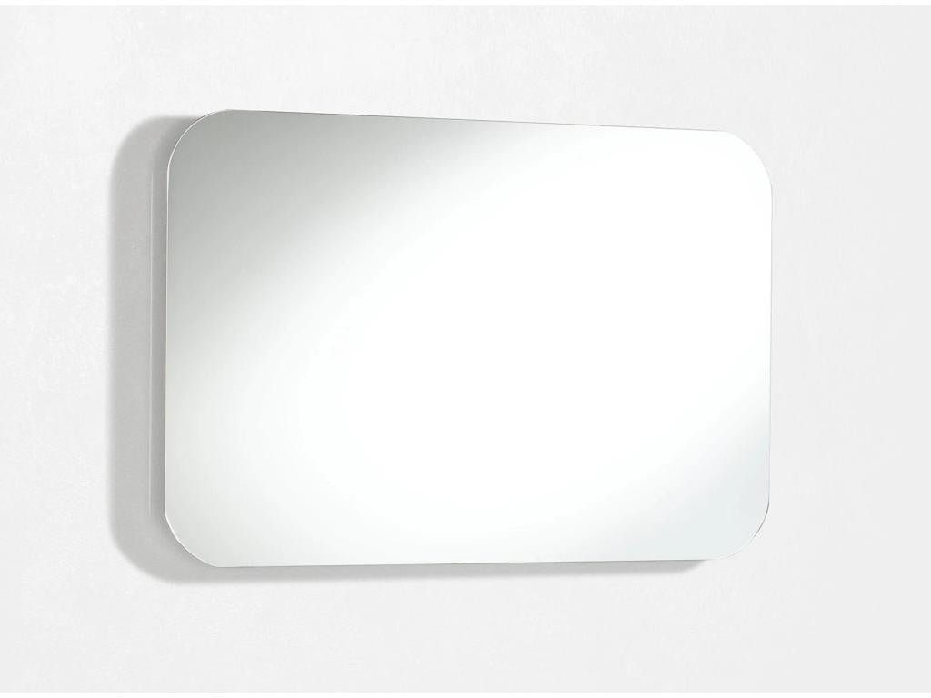 Sunmeub bathroom vanity unit with 3 drawers in white and grey lacquer and Sunmeub illuminated mirror, 60cm wide, 76685TOHO