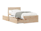 Bed frame without mattress 90x190 cm solid pine wood 47135MNIH