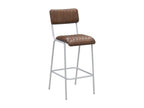 Leather and metal bar stool, seat height 75 cm, 64525XESP